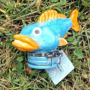 Fish Shaped Stash Jar – 50mL Porcelain Airtight Storage for Herbs & Spices